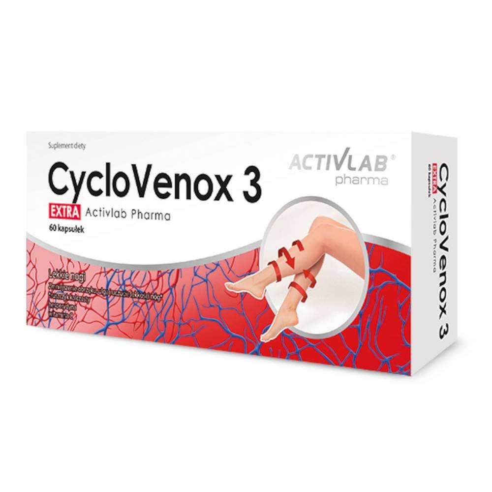 activlab cyclovenox 3 extra 60 Activlab CycloVenox3 es un suplemento dietético de alta calidad creado para apoyar el sistema circulatorio, recomendado para personas que luchan con problemas del sistema circulatorio, venas varicosas e hinchazón.