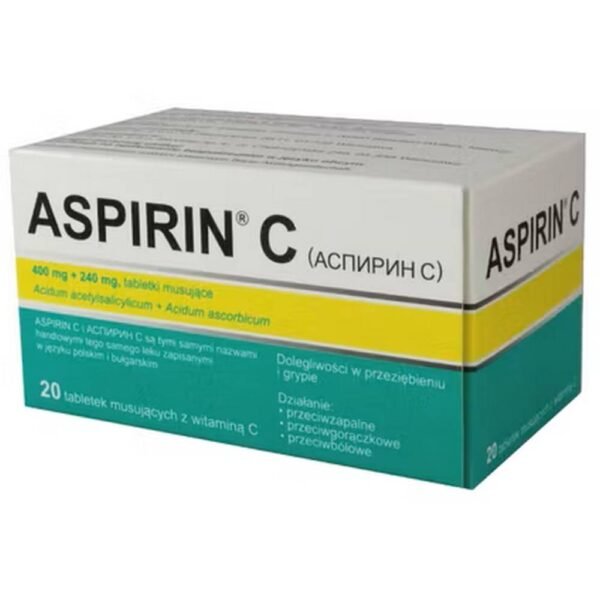 Aspirin C is a drug with analgesic, antipyretic and anti-inflammatory properties intended to combat symptoms of infection such as headaches, sore throat, muscle pain, toothache and fever.