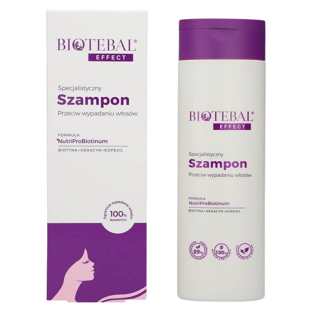 biotebal effect szampon przeciw wypadaniu wlosow 200ml Biotebal Effect shampoo for washing and caring for the scalp and weakened hair prone to thinning and loss.