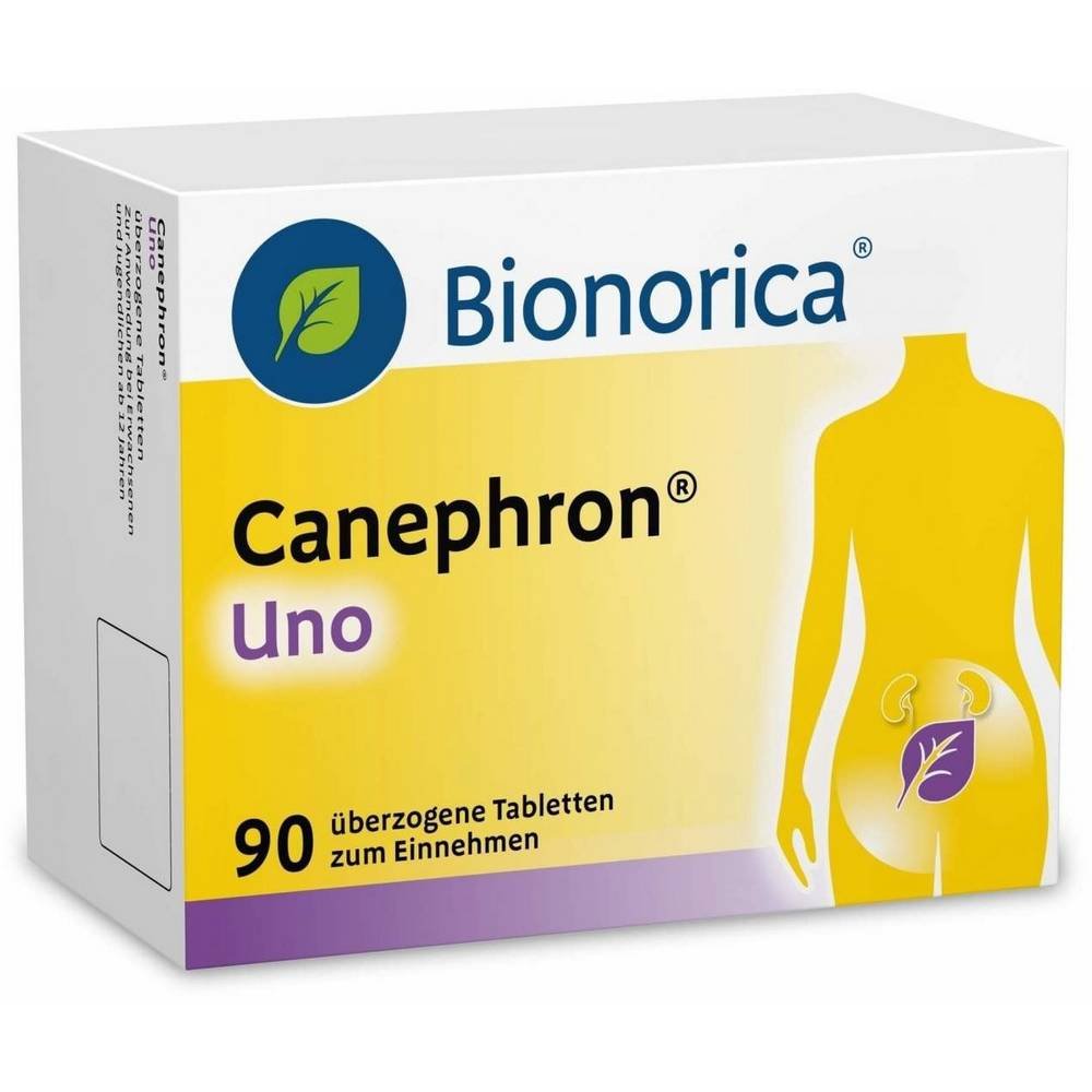 canephron uno uberzogene tabletten 90 stk Canephron Uno pour l'irrigation des voies urinaires afin de réduire les dépôts de sable rénal chez l'adulte.