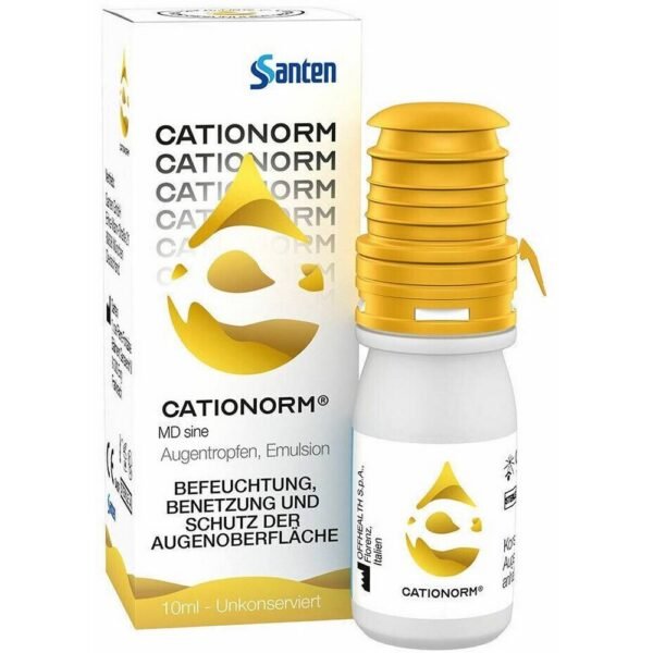 Cationorm MD sine is an innovative tear substitute in the form of a cationic oil-in-water emulsion.