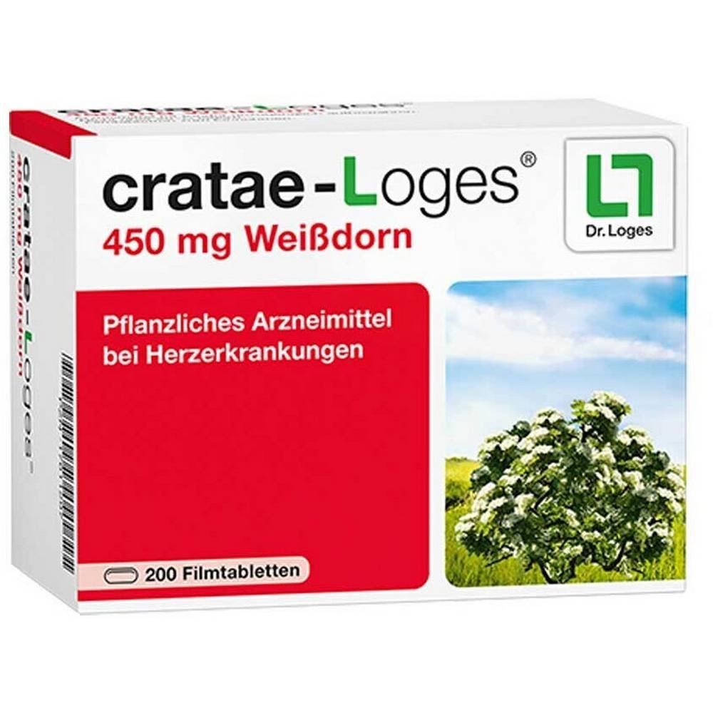 cratae loges 450mg weissdorn filmtabletten 200 stk cratae‑Loges 450mg 200 Tablets