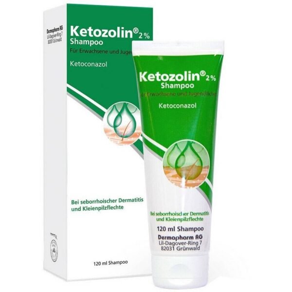 Ketozolin shampoo for the treatment of dandruff with itching and redness.