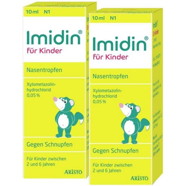 Las gotas nasales Imidin alivian la congestión nasal y facilitan la respiración en caso de goteo nasal y resfriado.