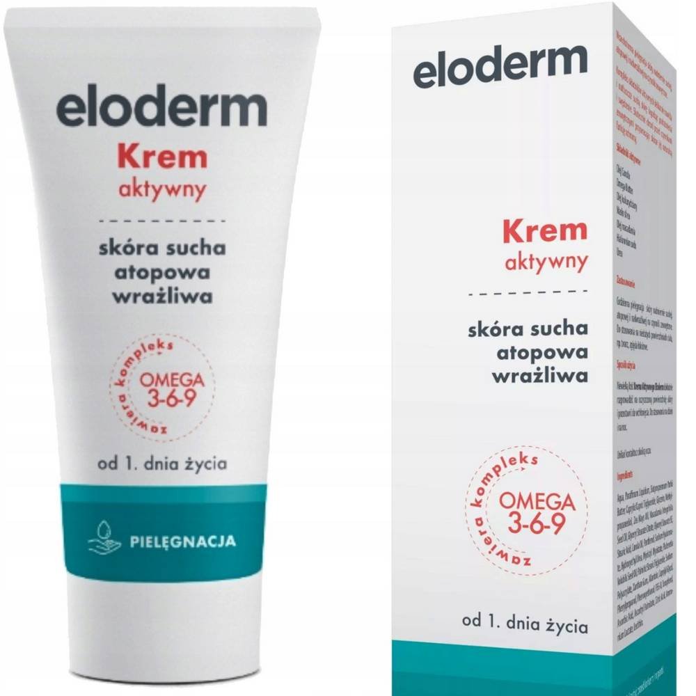 eloderm krem aktywny od 1 dnia zycia 75ml Eloderm Active Cream deeply moisturizes and lubricates excessively dry skin, soothing irritations and persistent itching.