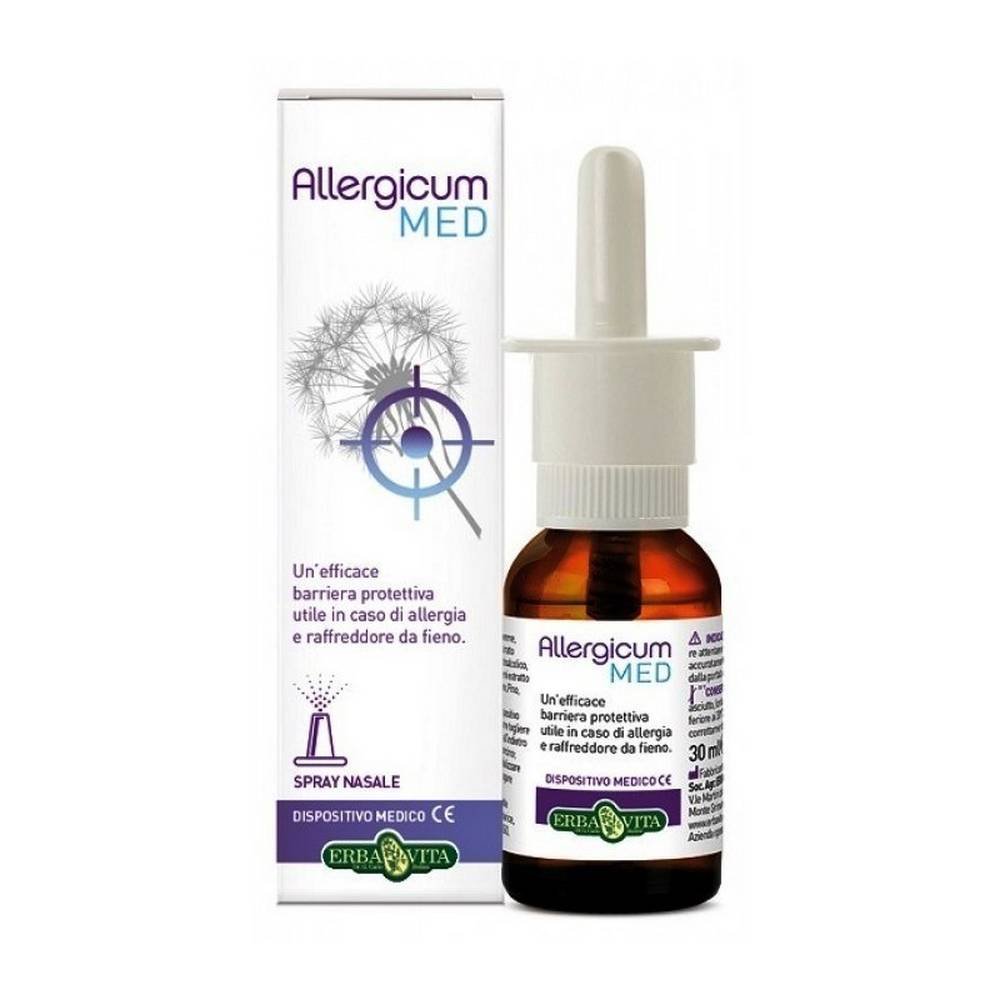erba vita allergicum med 30 ml ERBA VITA Allergicum Med 30 мл полезен при респираторных аллергиях и сенной лихорадке, он создает защитный барьер, который ограничивает контакт слизистой оболочки носа с внешними агентами (пыльца, клещи, шерсть животных и т. д. продается онлайн на farmaciaguacci.it), которые часто вызывают заложенность носа.