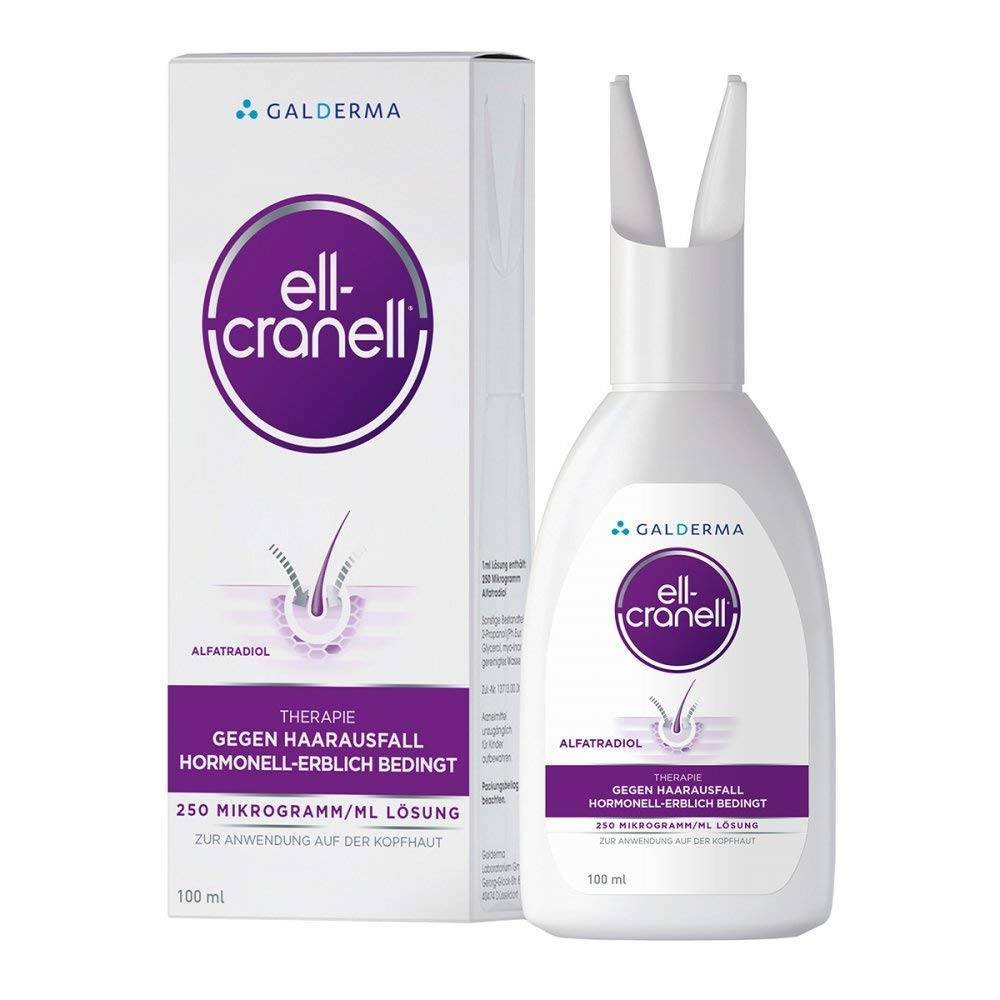 galderma ell cranell 100 ml Galderma Ell-Cranell agit directement contre la principale cause de la chute des cheveux, en provoquant une division plus rapide des cellules ciliées, supprimant ainsi l'impact négatif de la testostérone, une hormone sexuelle masculine, sur la croissance des cheveux sur le cuir chevelu.