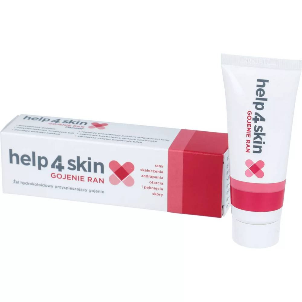 help4skin gojenie ran zel 20g Help4Skin wound-healing hydrocolloid gel for topical care of dry and wet wounds.