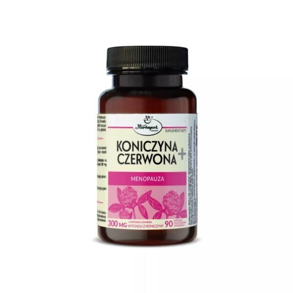 Koniczyna Czerwona+ Red clover helps cope with the symptoms of menopause: hot flashes, sweating, anxiety and irritability.