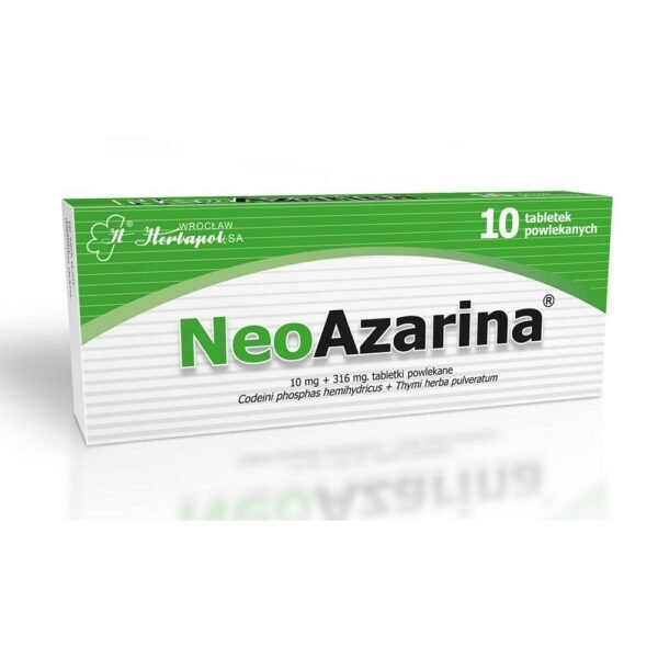 Neoazarin is a drug used for paroxysmal cough and catarrh of the upper respiratory tract.