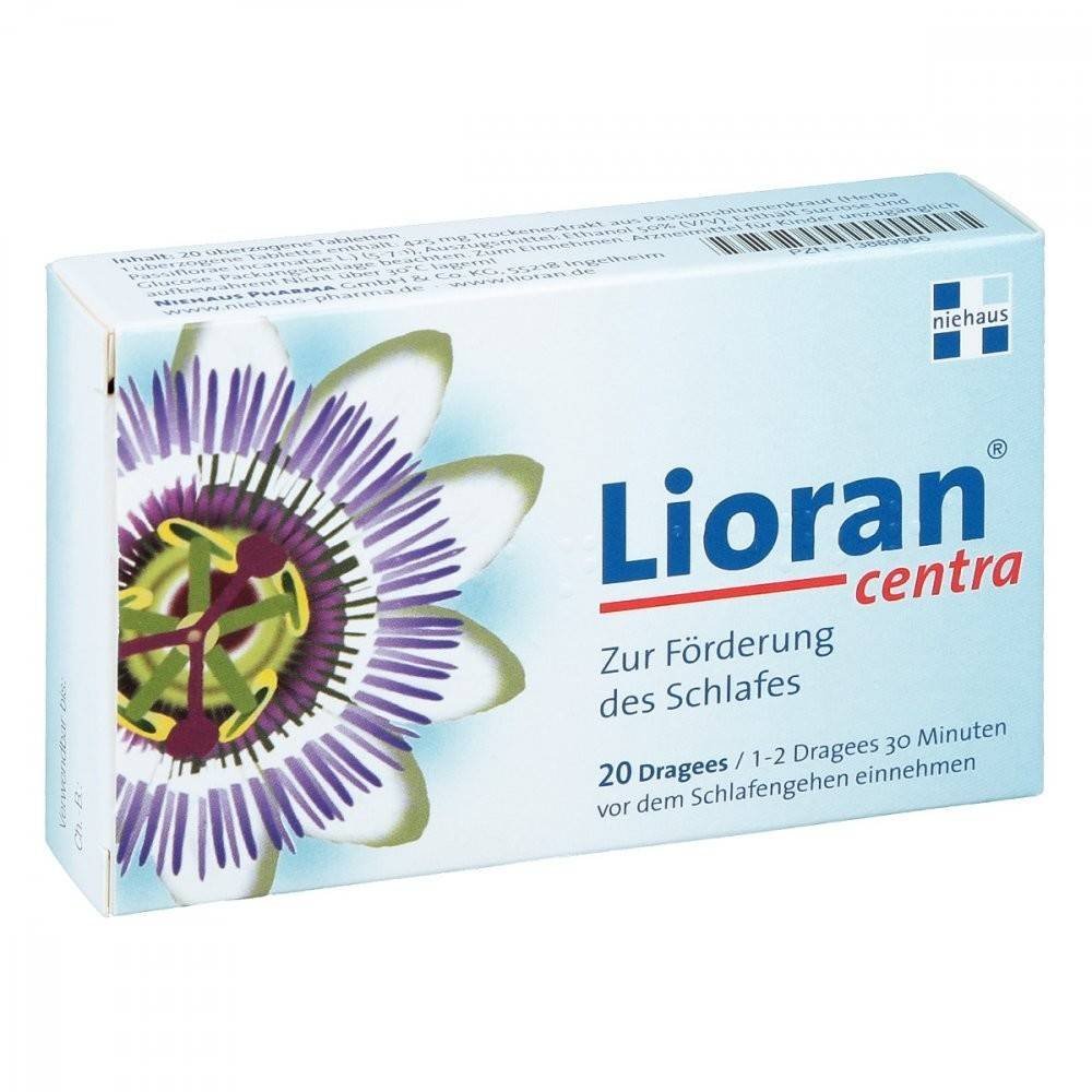 lioran centra uberzogene tabletten 20 stk Lioran centra is a traditional medicine for improving well-being during nervous stress and improving sleep.