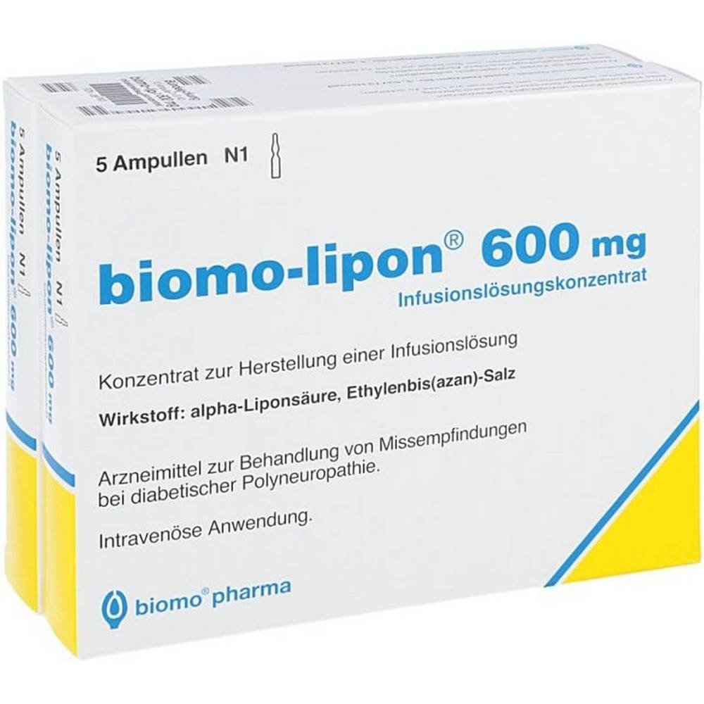 lipon 600 mg amp 10 stuck Lipon affects certain metabolic parameters of the body and has protective (antioxidant) properties for nerve cells against reactive decay products.