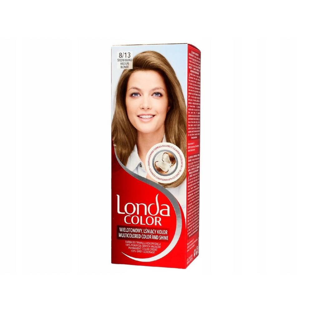 londa 813 sredni blond Londa 8/13 - blond moyen offre jusqu'à 8 semaines de couleur riche, brillante et multi-tons, garantit une couverture grise à 100 %.