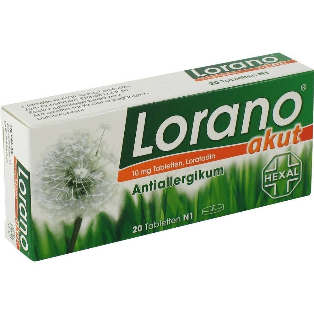 lorano akut tabletten 20 stk Lorano Akut для облегчения симптомов аллергии и атопического дерматита (нейродермита).