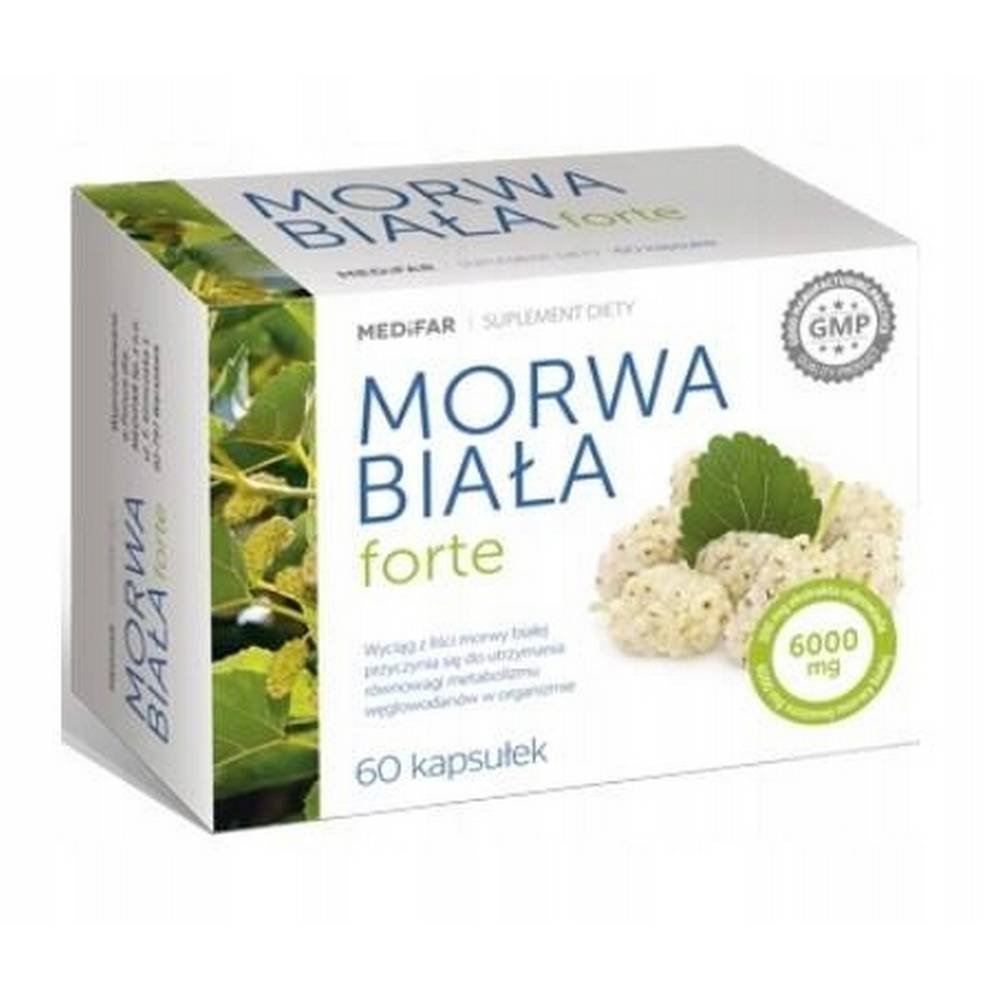 medisfarm morwa biala forte 60 tabl Le complément alimentaire White Mulberry Forte White Mulberry Forte aide à maintenir une glycémie normale.