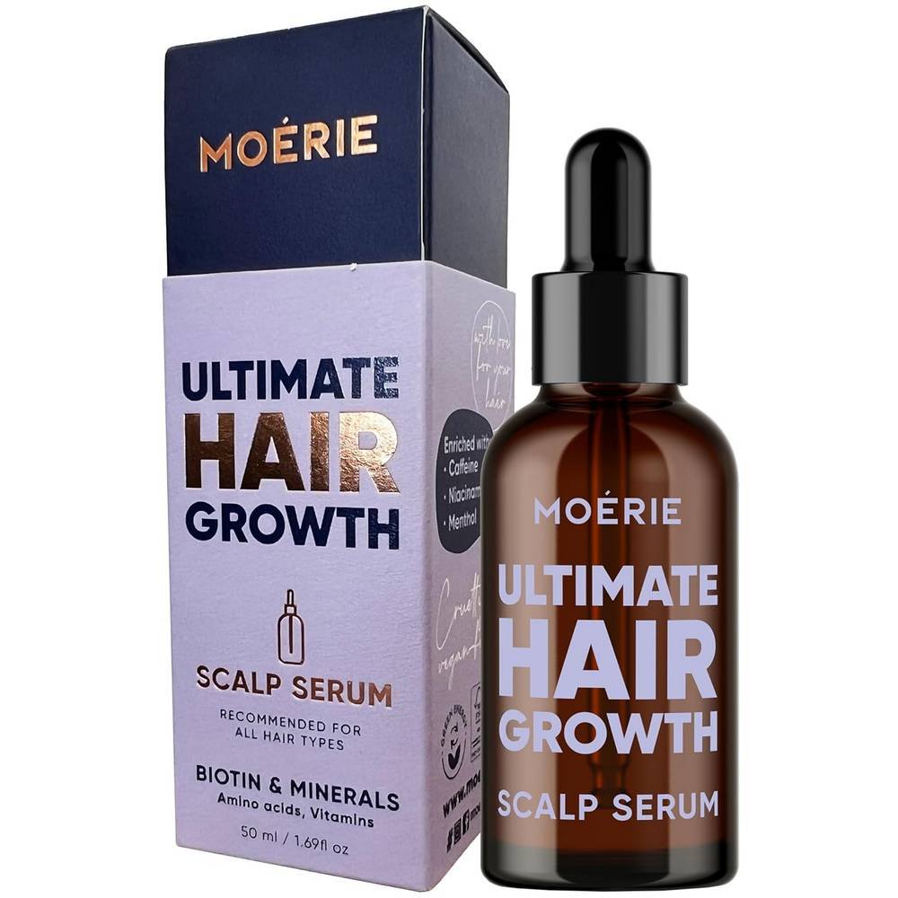 moerie hair growth 50ml M MOERIE Hair Growth pour accélérer la pousse des cheveux et prévenir la chute des cheveux chez la femme, lutte contre la chute des cheveux, stimule les follicules pileux, nourrit le cuir chevelu.
