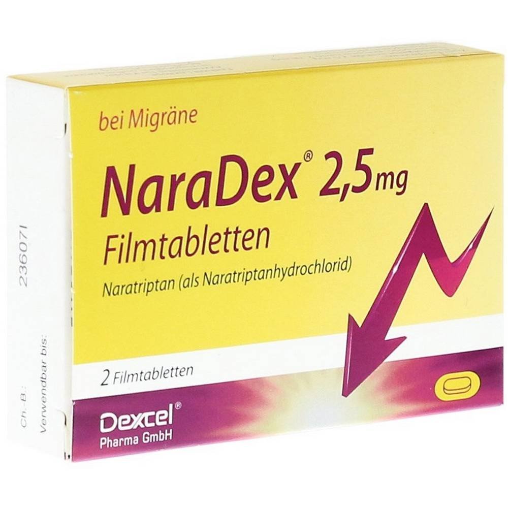 naradex 25 mg filmtabletten 2 stk NaraDex 2.5mg 2 Tablets
