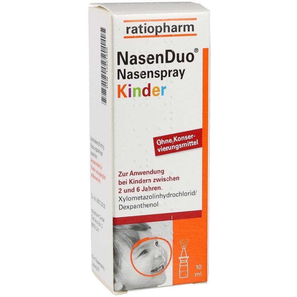 nasenduo kinder nasenspray 10ml Le spray nasal pour enfants Nasenduo prend soin du nez muqueux et sec des enfants âgés de deux ans et plus, a un effet anti-œdémateux, favorise la régénération de la muqueuse nasale et soulage ainsi les irritations.