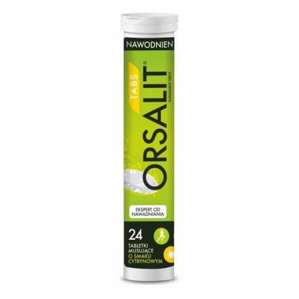 ORSALIT® TABS est un complément alimentaire sous forme de comprimés effervescents au goût citron qui, une fois préparés, forment une boisson hydratante contenant du glucose, du sodium et du potassium, enrichie en vitamine C.