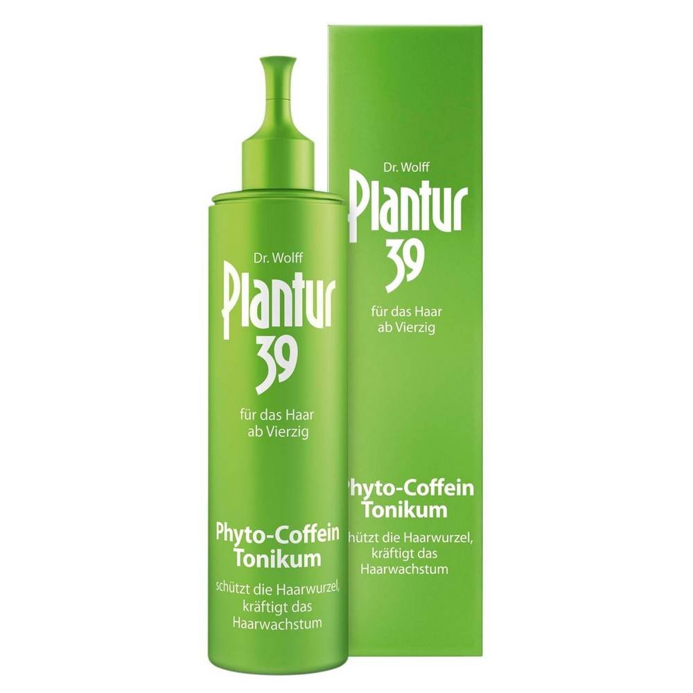 plantur 39 phyto coffein fur frauen 200 ml Plantur 39 Phyto Caféine combat la chute des cheveux pendant la ménopause, renforce les racines des cheveux, bloque l'hormone DHT, responsable de la chute des cheveux.