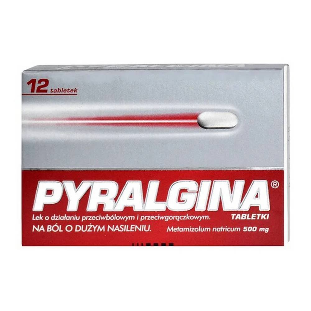 pyralgina 500mg 12 tabl Piralgina is a medicine intended for use in cases of severe pain and fever.