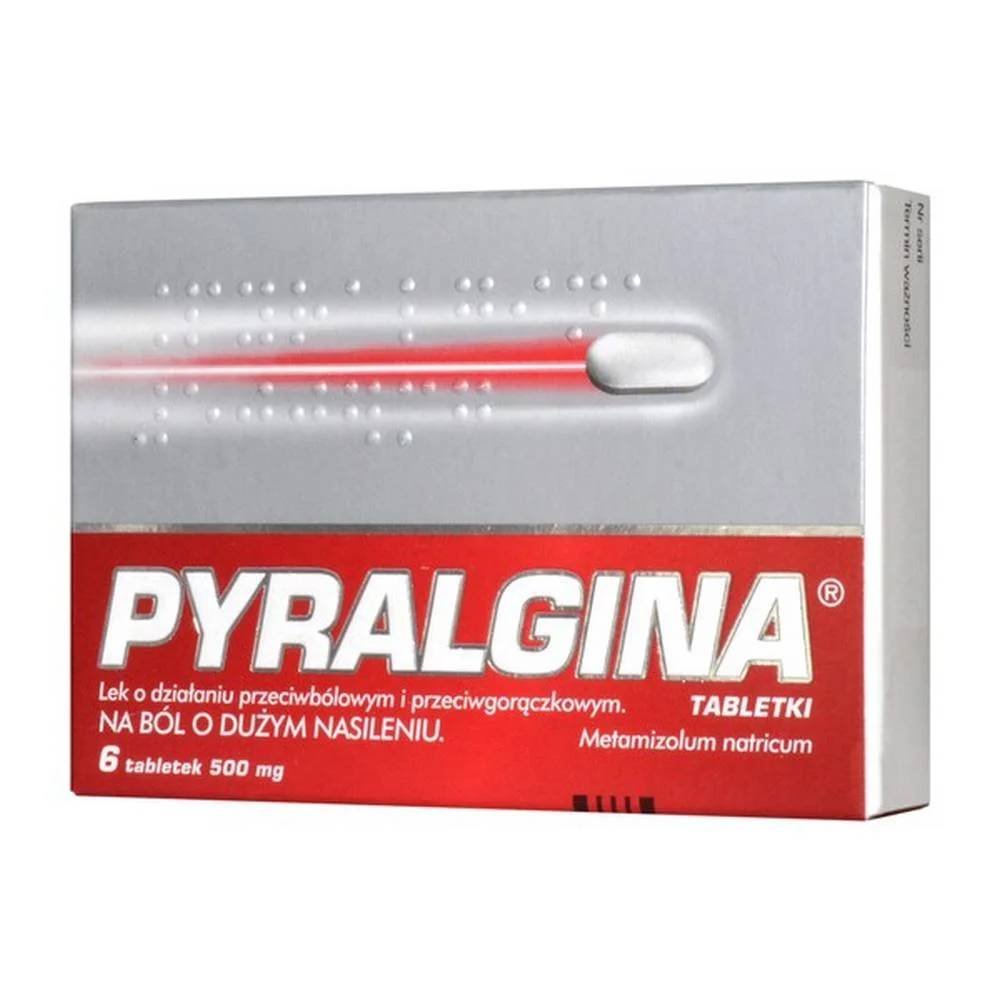 pyralgina 500mg 6 tabl Piralgina is a medicine intended for use in cases of severe pain and fever.