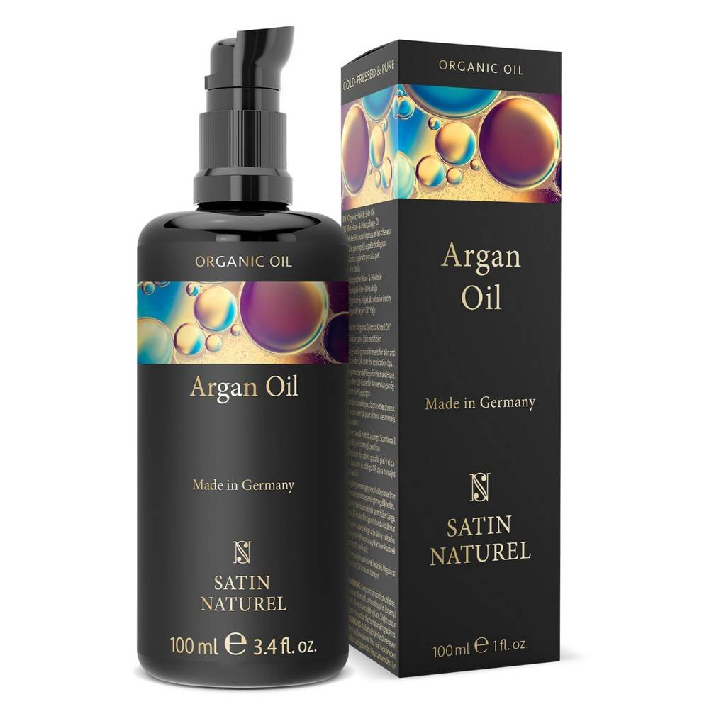 satin naturel argan oil 100ml Aceite de Argán Satin Naturel contra el cuero cabelludo seco, para cabello seco, fortalece las raíces y previene así la caída del cabello.