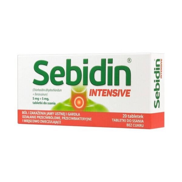 Sebidin Intensive tablets are a medicine for pain and irritation of the throat, as well as inflammation of the oral mucosa, such as canker sores.