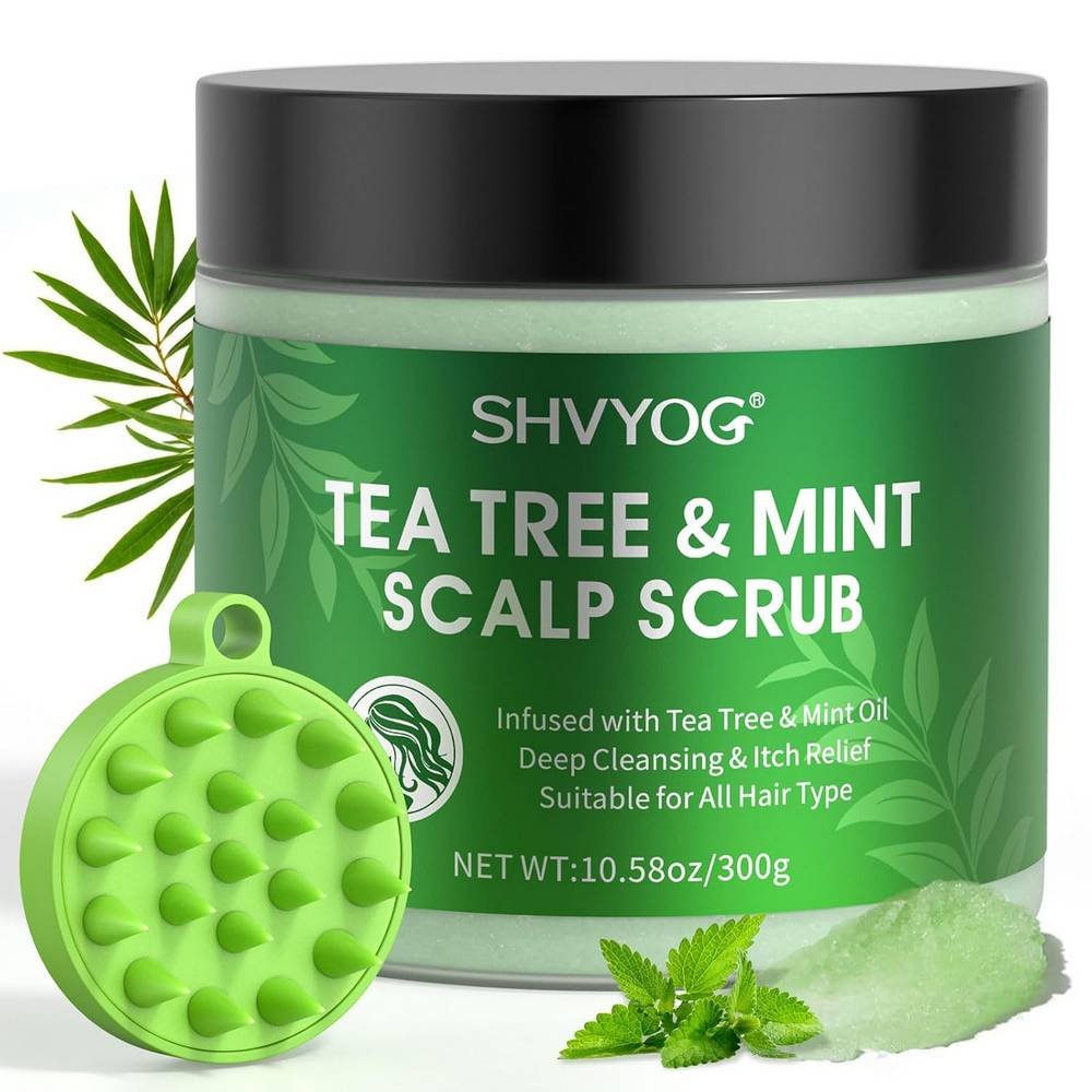 shvyog tea tree and mint 300g ШВЁГ ЧАЙНОЕ ДЕРЕВО И МЯТА отшелушивает и очищает кожу головы, способствует росту волос и уменьшает появление перхоти.