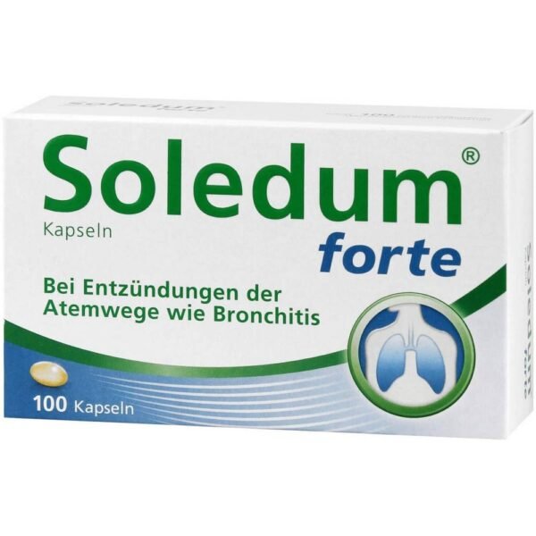 Les gélules Soledum forte sont un agent anti-inflammatoire et expectorant pour le traitement des symptômes de la bronchite et du rhume des voies respiratoires.