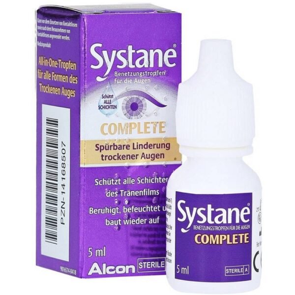 Collyre universel Systane Complete pour tous les types d'yeux secs.