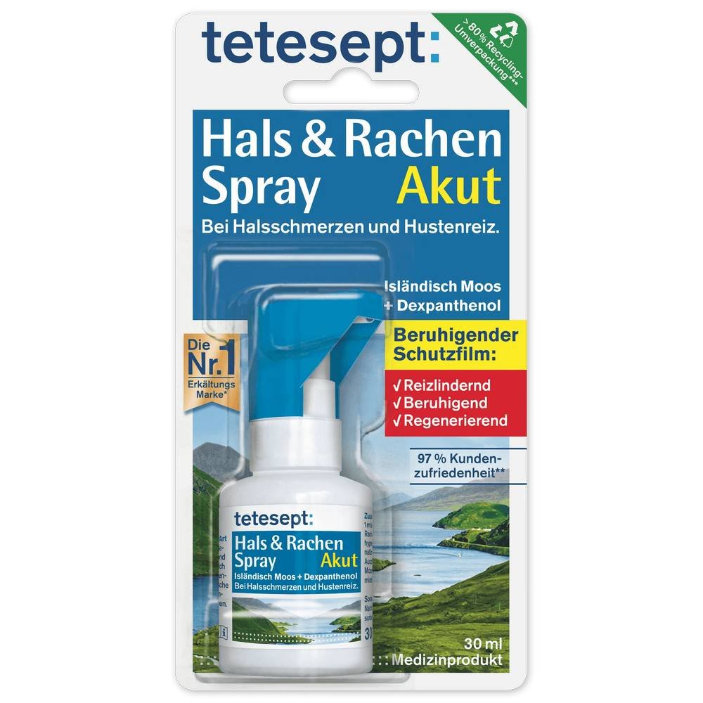 tetesept hals and rachen akut 30ml Merz Tetesept Throat and Pharynx Acute 30ml, This is a spray designed to relieve throat pain and inflammation in the throat and pharynx area.