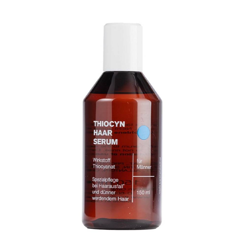 thiocyn gegen haarausfall mann 150ml Thiocyn is used for hair loss and thinning hair, strengthens the hair root, activates inactive hair roots and hair growth cycle, making hair healthy and strong.