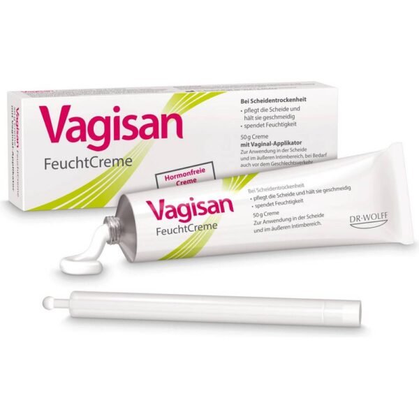 Vagisan cream for care of the external intimate area and the entrance to the vagina.