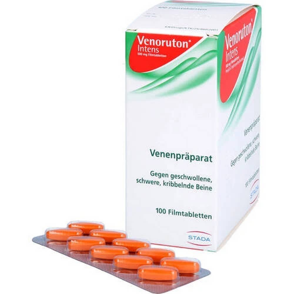 venoruton intens filmtabletten 100 stk Venoruton Intens is used for chronic venous diseases, night leg cramps, pain and a feeling of heaviness in the legs, strengthens and stabilizes the walls of blood vessels, reduces swelling and puffiness.