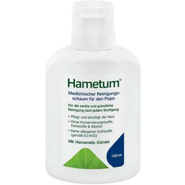 Hametum® medical cleaning foam for the treatment of anal diseases.