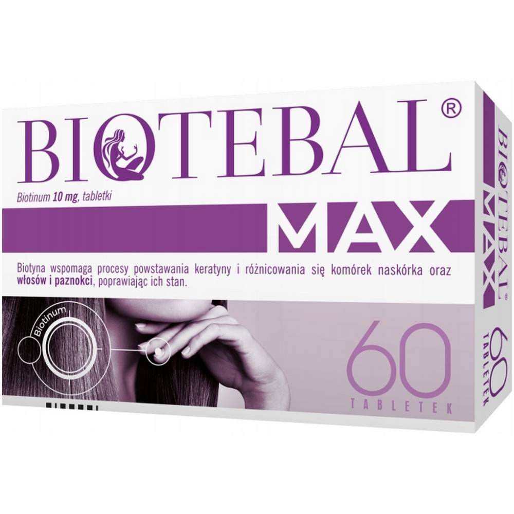 biotebal max 10 mg skin hair nails 60 tab biotebal max 10 mg skora wlosy paznokcie 60 tab pour les problèmes de cheveux, d'ongles et de peau-Biotebal Max 10 mg skin hair nails 60 tab.-Biotebal Max 10 mg skóra włosy paznokcie 60 tab.