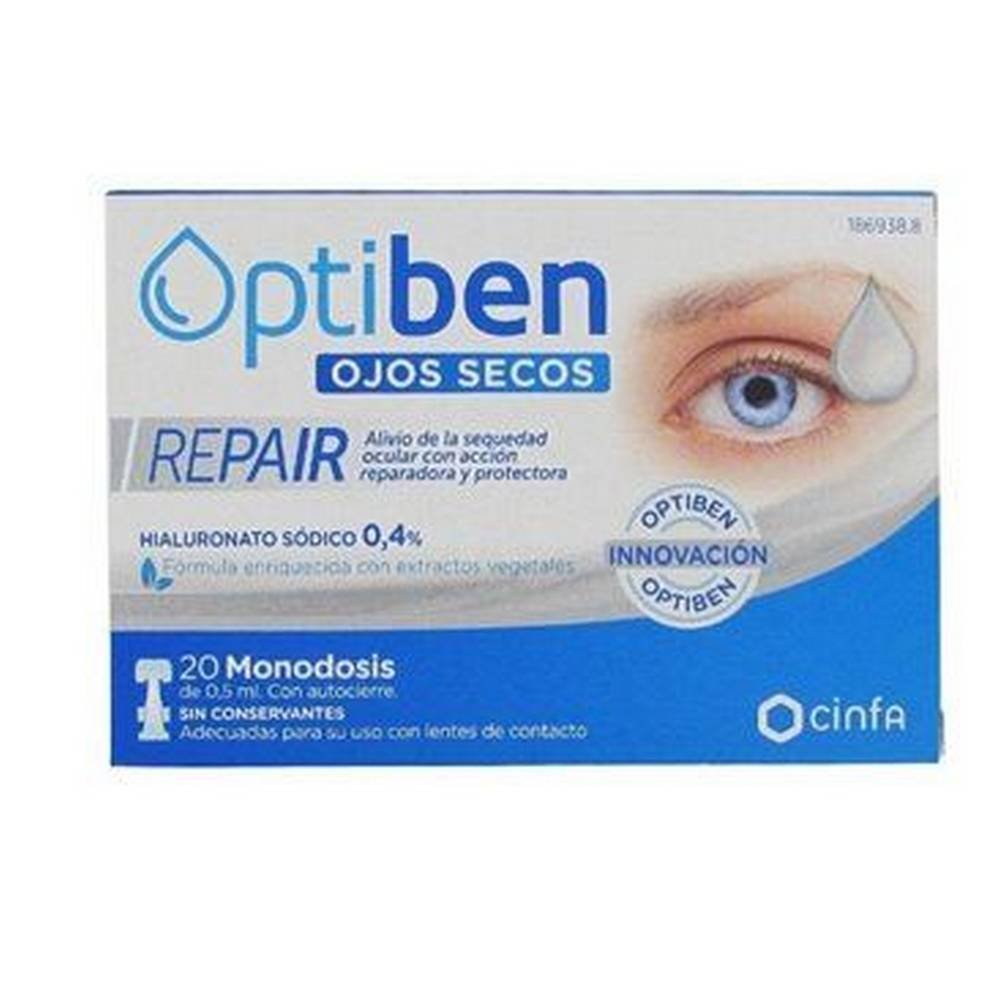 cinfa optiben dry eyes repair 05 ml 20 cinfa optiben ojos secos repair 05ml20 Relief of eye redness-Cinfa Optiben Dry Eyes Repair 0,5 ml ,