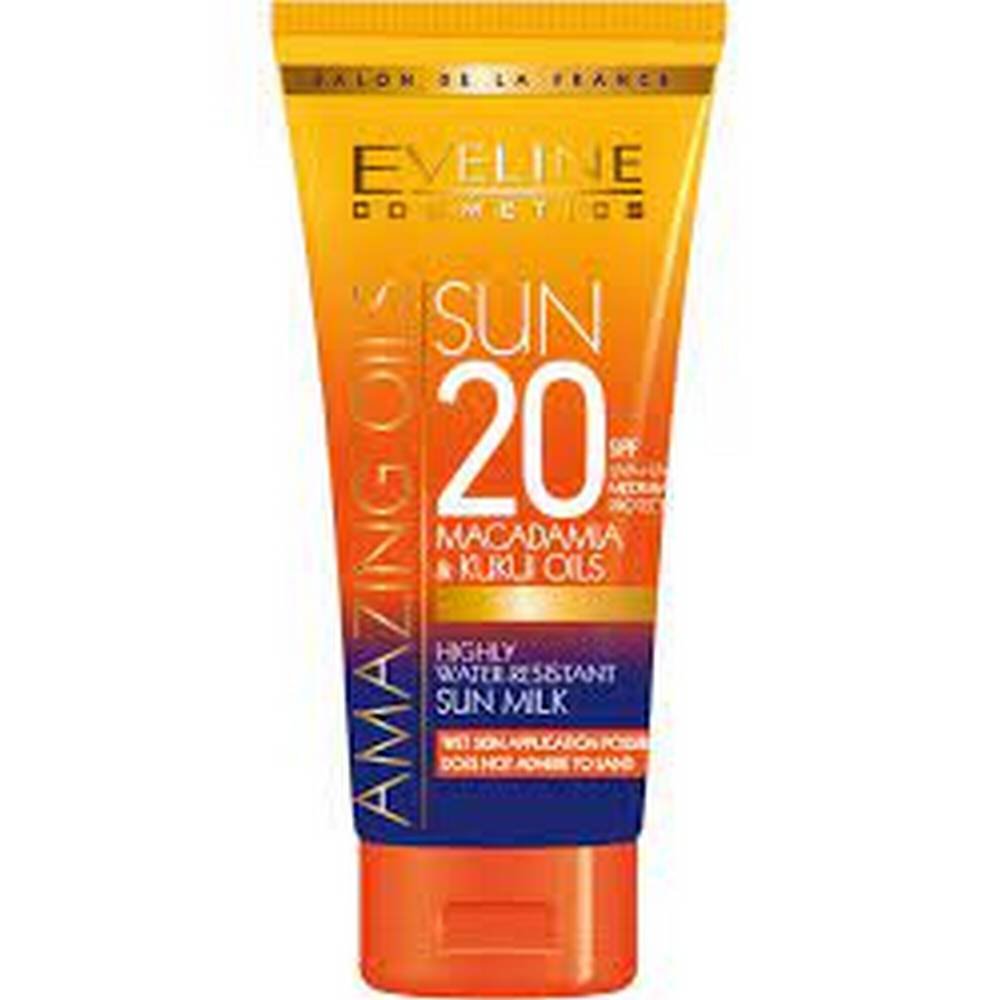 eveline amazing oils sunscreen milk spf 30 200mleveline amazing oils sluncezashitno mlyako spf 30 200ml moisturizes-EVELINE Amazing oils Sunscreen milk SPF 30 200ml,protects skin against sun-EVELINE Amazing oils Sunscreen milk SPF 30 200ml,helps to protect aging of the skin-EVELINE Amazing oils Sunscreen milk SPF 30 200ml,smoothes-EVELINE Amazing oils Sunscreen milk SPF 30 200ml