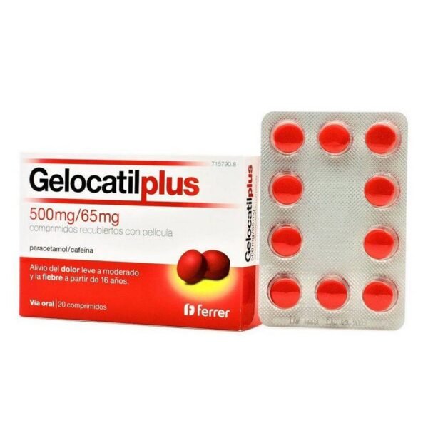 fever reducer-Gelocatil Plus 500/65 mg, 20, headache relief-Gelocatil Plus 500/65 mg, 20, muscle pain-Gelocatil Plus 500/65 mg, 20,injuries-Gelocatil Plus 500/65 mg, 20