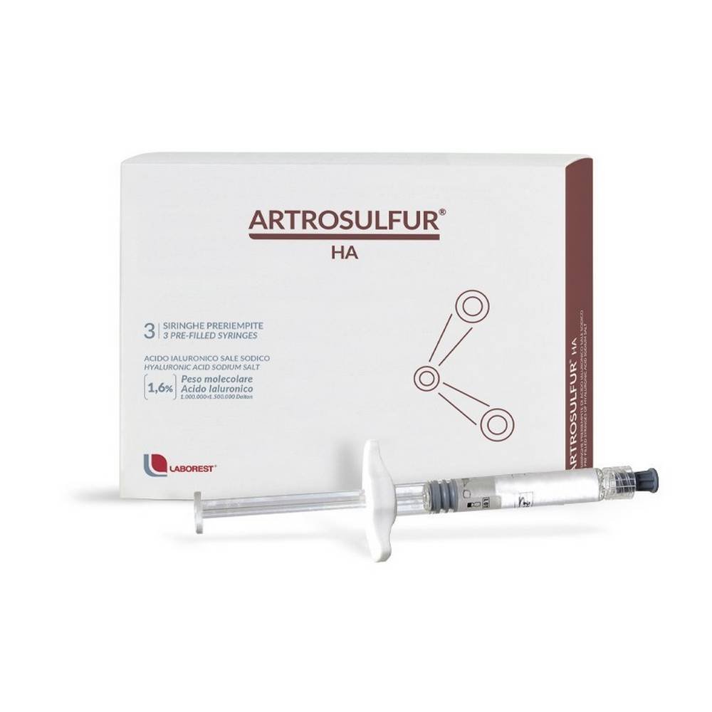laborest artrosulfur ha 3x2 ml LABOREST Artrosulfur Ha 3x2 ml pre-filled syringes, ideal for relieving joint pain caused by osteoarthritis, degenerative arthropathy or mechanical pain.