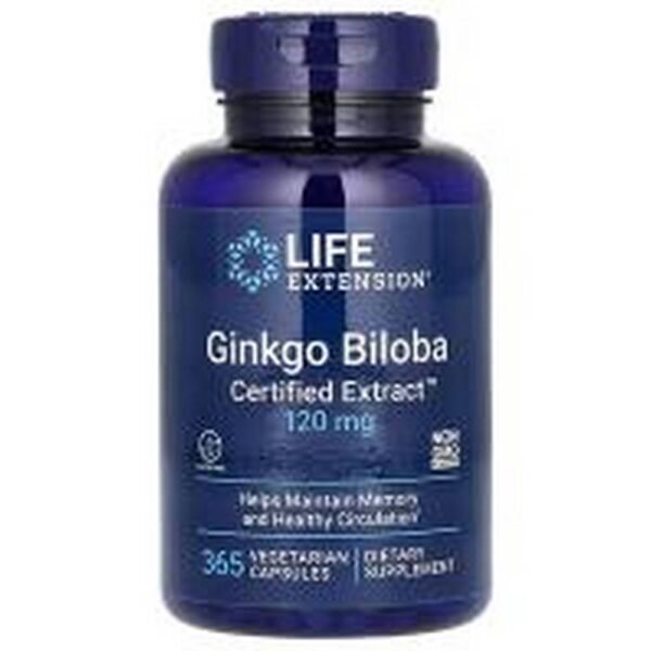 Memory and Focus Improvement -Life Extension Ginkgo Biloba Certified Extract 120 mg,
