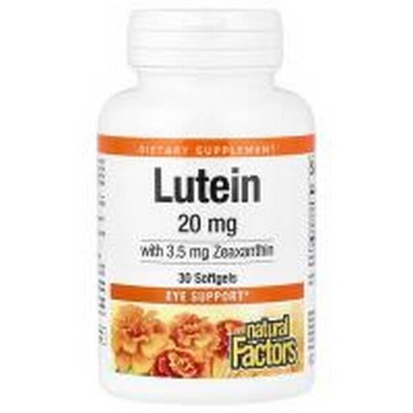 Soutien visuel - Natural Factors Lutein 20mg,