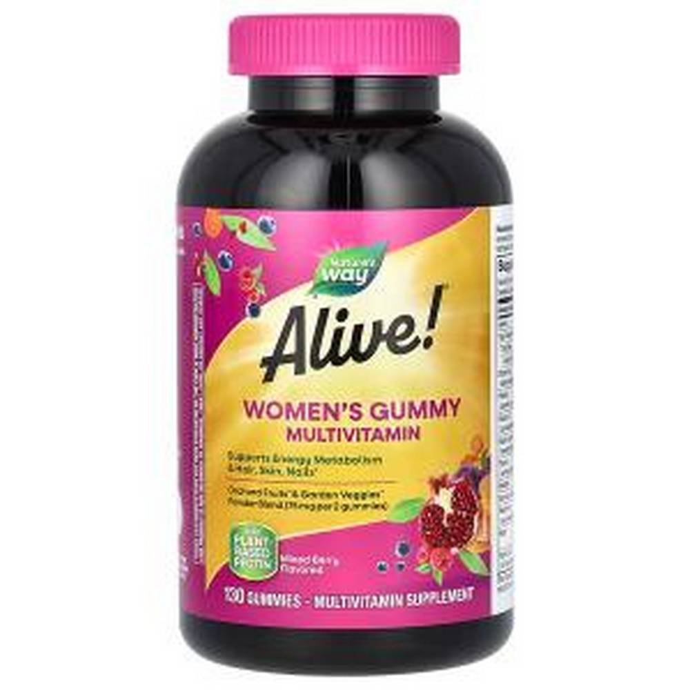 natures way alive womens gummy multivitamin mixed berry 130 Women's Gummy Multivitamin 130gummies