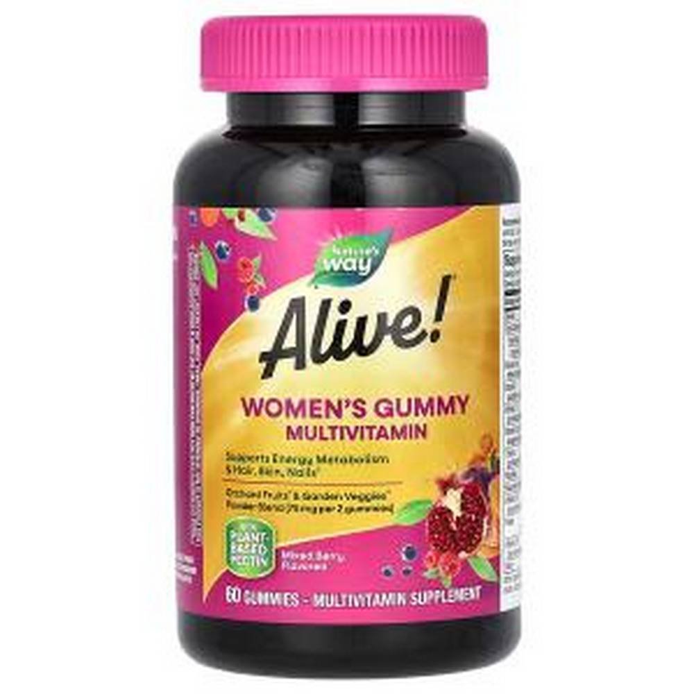 natures way alive womens gummy multivitamin mixed berry 60 Women's Gummy Multivitamin 60