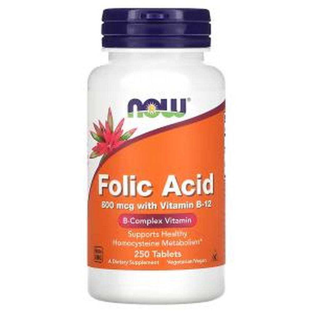 now foods folic acid 800 mcg 250 Folic Acid 800mcg 250tabs