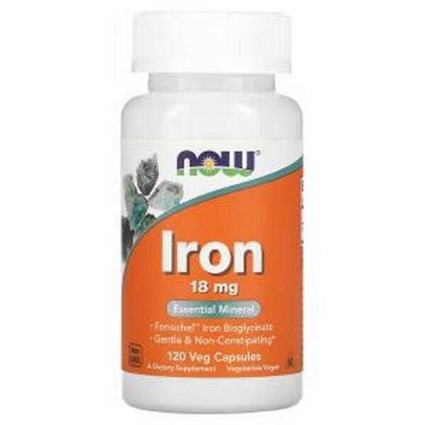Iron Deficiency and Anemia: NOW Foods, Iron, 18 mg, 120