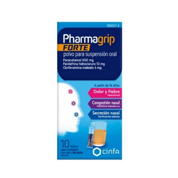 flu symptoms-Pharmagrip Forte 650/4/10 mg,10, fever reducer-Pharmagrip Forte 650/4/10 mg,10, headache relief-Pharmagrip Forte 650/4/10 mg,10, nasal congestion-Pharmagrip Forte 650/4/10 mg,10