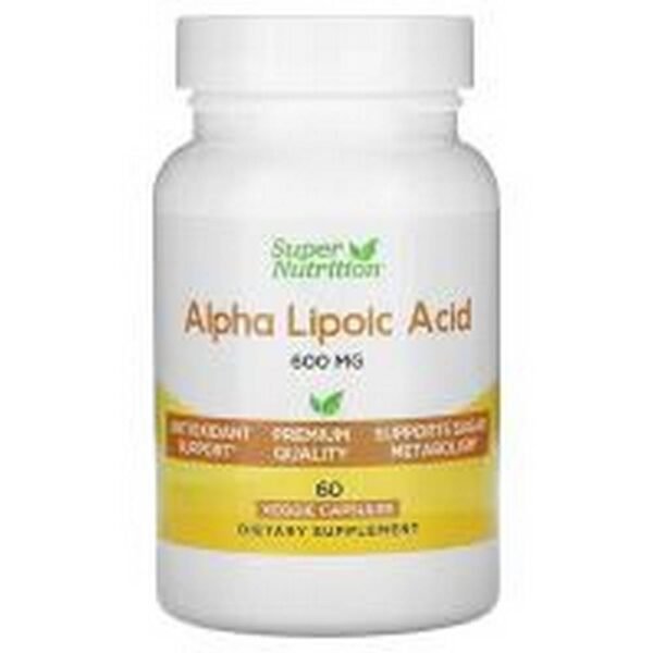 Антиоксидантная защита -Super Nutrition Alpha Lipoic Acid, 600 mg,
