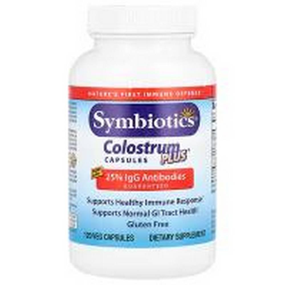 symbiotics colostrum plus® 120 symbiotics calostro plus® 120 Symbiotics Colostrum Plus® 120 capsules supplement supporting immune system health, digestive wellness, and overall vitality